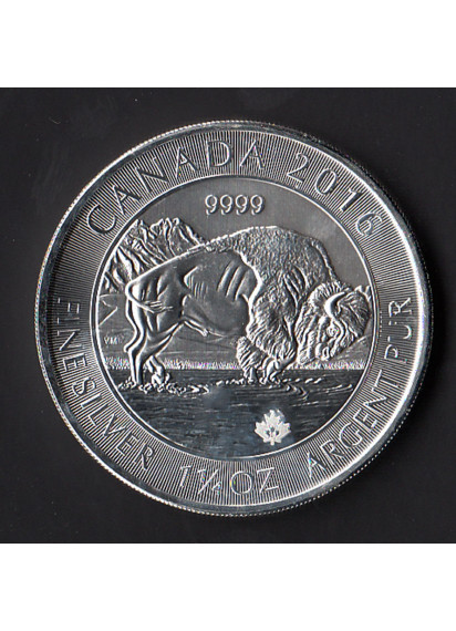 2016 - 8 Dollari Argento 1,25 OZ Canada Bisonte Americano Fior di Conio